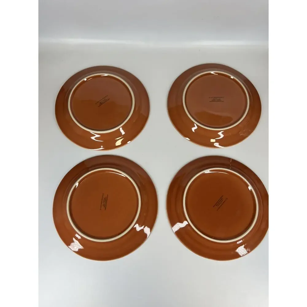 Anthropologie Old Havana Bread Plates Orange Set of 4